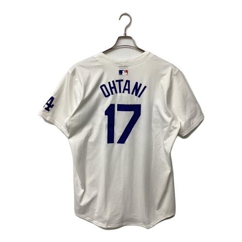 ロサンゼルス・ドジャース 応援グッズ SIZE 48 ホワイト×ブルー ワールドシリーズ優勝バッジ付エリートジャージ ユニフォーム 【17】大谷翔平 選手着用仕様