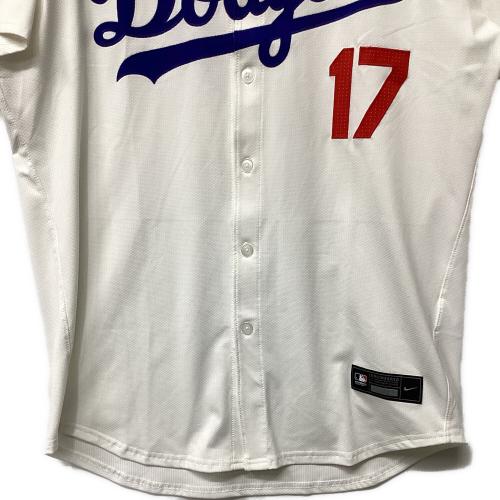 ロサンゼルス・ドジャース 応援グッズ SIZE 48 ホワイト×ブルー ワールドシリーズ優勝バッジ付エリートジャージ ユニフォーム 【17】大谷翔平 選手着用仕様