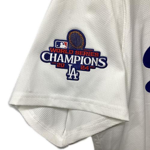 ロサンゼルス・ドジャース 応援グッズ SIZE 48 ホワイト×ブルー ワールドシリーズ優勝バッジ付エリートジャージ ユニフォーム 【17】大谷翔平 選手着用仕様