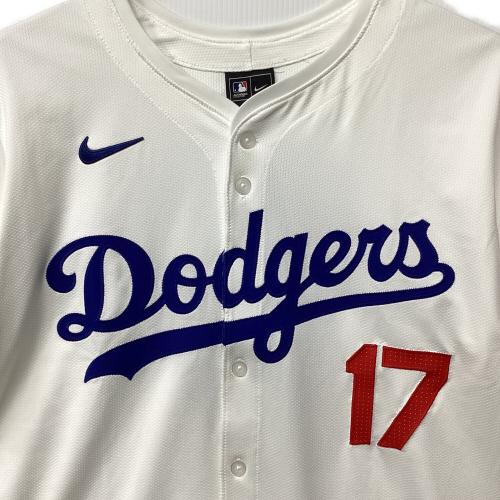 ロサンゼルス・ドジャース 応援グッズ SIZE 48 ホワイト×ブルー ワールドシリーズ優勝バッジ付エリートジャージ ユニフォーム 【17】大谷翔平 選手着用仕様