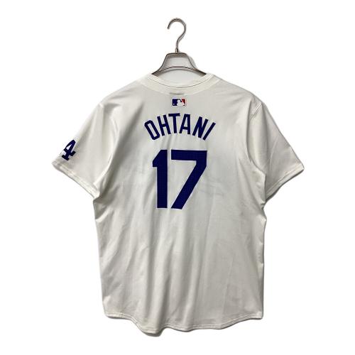 ロサンゼルス・ドジャース 応援グッズ SIZE 48 ホワイト×ブルー ワールドシリーズ優勝バッジ付エリートジャージ ユニフォーム 【17】大谷翔平 選手着用仕様
