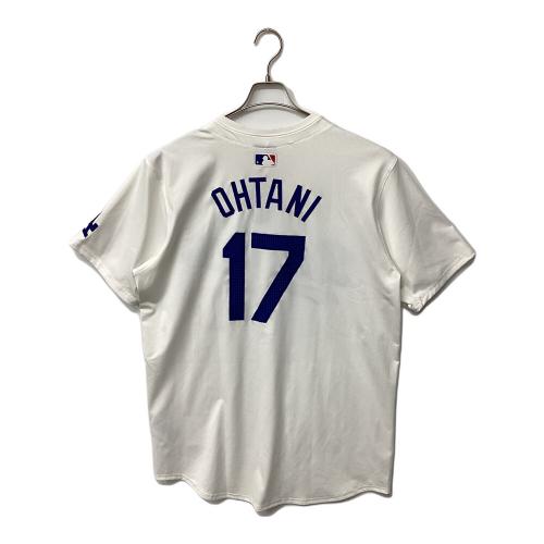 ロサンゼルス・ドジャース 応援グッズ SIZE 48 ホワイト×ブルー ワールドシリーズ優勝バッジ付エリートジャージ ユニフォーム 【17】大谷翔平 選手着用仕様