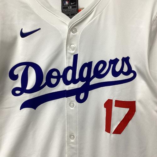 ロサンゼルス・ドジャース 応援グッズ SIZE 48 ホワイト×ブルー ワールドシリーズ優勝バッジ付エリートジャージ ユニフォーム 【17】大谷翔平 選手着用仕様