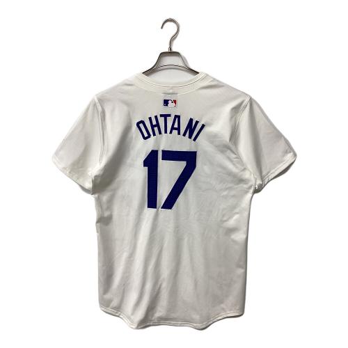 ロサンゼルス・ドジャース 応援グッズ SIZE 44 ホワイト×ブルー ワールドシリーズ優勝バッジ付エリートジャージ ユニフォーム 【17】大谷翔平 選手着用仕様