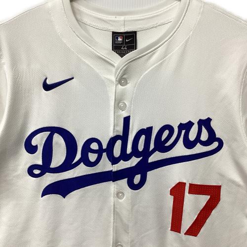 ロサンゼルス・ドジャース 応援グッズ SIZE 44 ホワイト×ブルー ワールドシリーズ優勝バッジ付エリートジャージ ユニフォーム 【17】大谷翔平 選手着用仕様