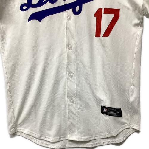 ロサンゼルス・ドジャース 応援グッズ SIZE 44 ホワイト×ブルー ワールドシリーズ優勝バッジ付エリートジャージ ユニフォーム 【17】大谷翔平 選手着用仕様