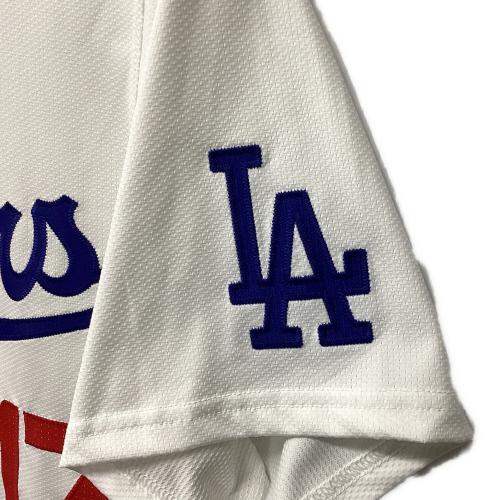 ロサンゼルス・ドジャース 応援グッズ SIZE 44 ホワイト×ブルー ワールドシリーズ優勝バッジ付エリートジャージ ユニフォーム 【17】大谷翔平 選手着用仕様