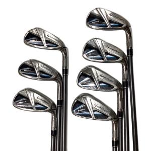 TaylorMade (テーラーメイド) アイアンセット SIM MAX フレックス【R】 7本セット(6/7/8/9/PW/AW/SW) 非純正グリップ良好