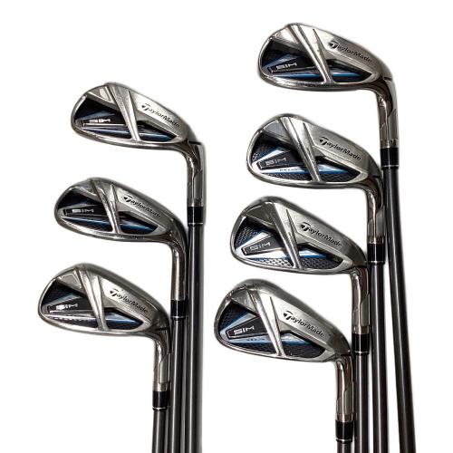 TaylorMade (テーラーメイド) アイアンセット SIM MAX フレックス【R】 7本セット(6/7/8/9/PW/AW/SW) 非純正グリップ良好