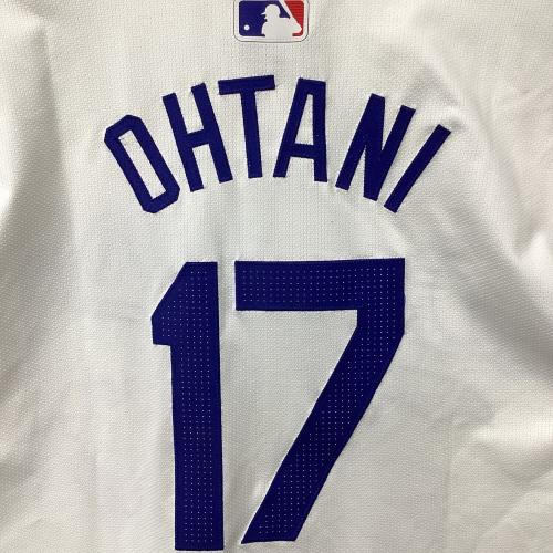 ロサンゼルス・ドジャース 応援グッズ SIZE 44 ホワイト×ブルー ワールドシリーズ優勝バッジ付エリートジャージ ユニフォーム 【17】大谷翔平 選手着用仕様