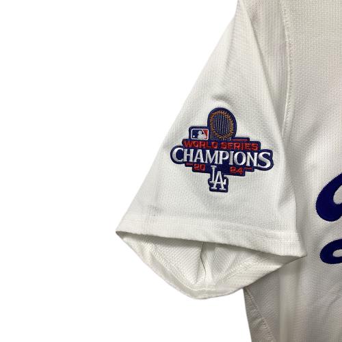 ロサンゼルス・ドジャース 応援グッズ SIZE 44 ホワイト×ブルー ワールドシリーズ優勝バッジ付エリートジャージ ユニフォーム 【17】大谷翔平 選手着用仕様