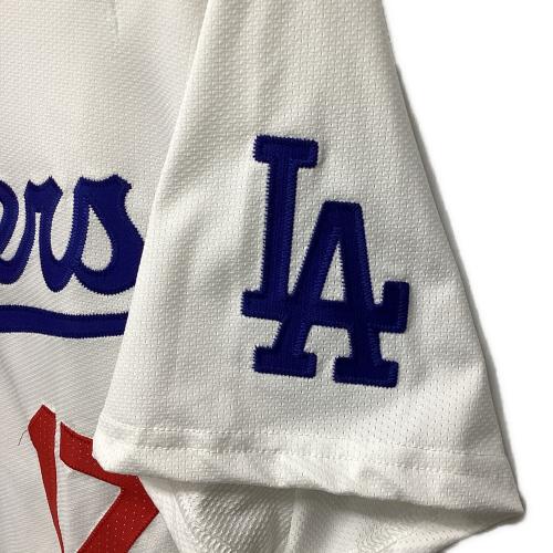 ロサンゼルス・ドジャース 応援グッズ SIZE 44 ホワイト×ブルー ワールドシリーズ優勝バッジ付エリートジャージ ユニフォーム 【17】大谷翔平 選手着用仕様