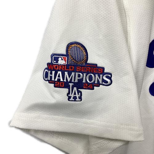 ロサンゼルス・ドジャース 応援グッズ SIZE 48 ホワイト×ブルー ワールドシリーズ優勝バッジ付エリートジャージ ユニフォーム 【17】大谷翔平 選手着用仕様