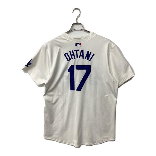 ロサンゼルス・ドジャース 応援グッズ SIZE 48 ホワイト×ブルー ワールドシリーズ優勝バッジ付エリートジャージ ユニフォーム 【17】大谷翔平 選手着用仕様