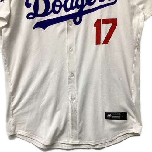 ロサンゼルス・ドジャース 応援グッズ SIZE 48 ホワイト×ブルー ワールドシリーズ優勝バッジ付エリートジャージ ユニフォーム 【17】大谷翔平 選手着用仕様