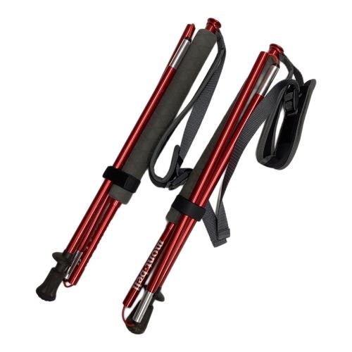 mont-bell (モンベル) トレッキングポール 105cm レッド×グレー 2本セット U.L.フォールディングポール