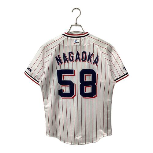 東京ヤクルトスワローズ (トウキョウヤクルトスワローズ) 応援グッズ SIZE S ホワイト×レッド 長岡秀樹【58】 ユニフォーム 2021年優勝ワッペン付2022年モデルプロコレユニフォーム プロ仕様モデル
