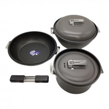 チタン・アルミコッヘル３セット+ガスバーナー【中古】 チタン・アルミコッヘル3セット+ガスバーナー【中古】 チタン