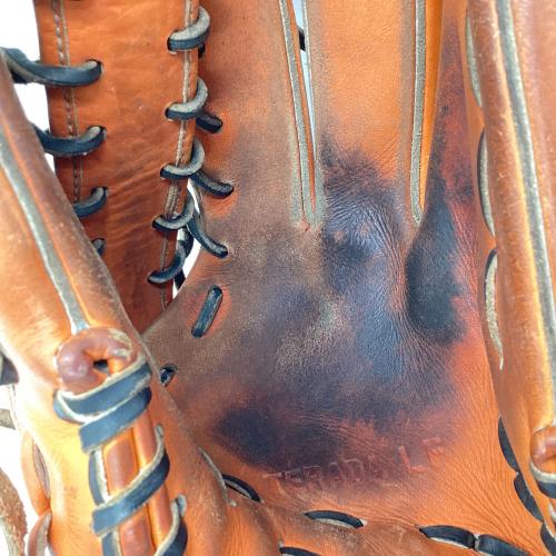 ATOMS (アトムズ) 硬式グローブ 約31cm オレンジ×ブラック 外野用 左投げ用