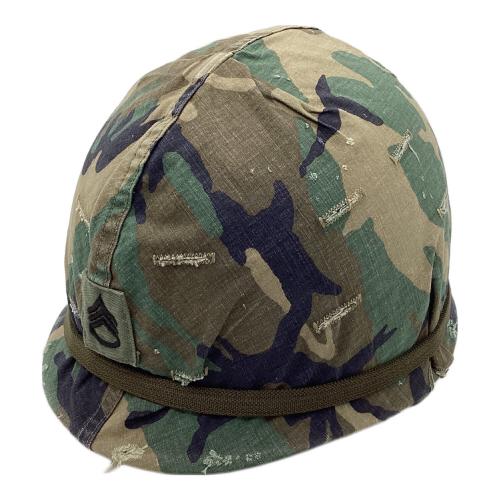 アメリカ軍 ヘルメット 推定ベトナム戦争 二等軍曹ワッペン有 放出品 M1ヘルメット リーフカモ