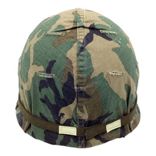 アメリカ軍 ヘルメット 推定ベトナム戦争 二等軍曹ワッペン有 放出品 M1ヘルメット リーフカモ