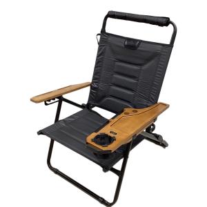 AS2OV (アッソブ) アウトドアチェア ブラック ハイバックリクライニングローローバーチェア