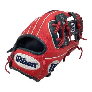 Wilson (ウィルソン) ワナビーヒーロー 軟式グローブ RHI86H ケース付 レッド×ネイビー
