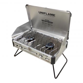 UNIFLAME (ユニフレーム) ツインガスバーナー US-1900 2019年製 シルバー ステッカー付 PSLPGマーク有