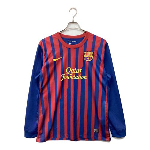 NIKE (ナイキ) サッカーユニフォーム 419878-486 リオネル・メッシ【10】11/12 ユニフォーム ホーム 長袖 @ SIZE L レッド×ネイビー