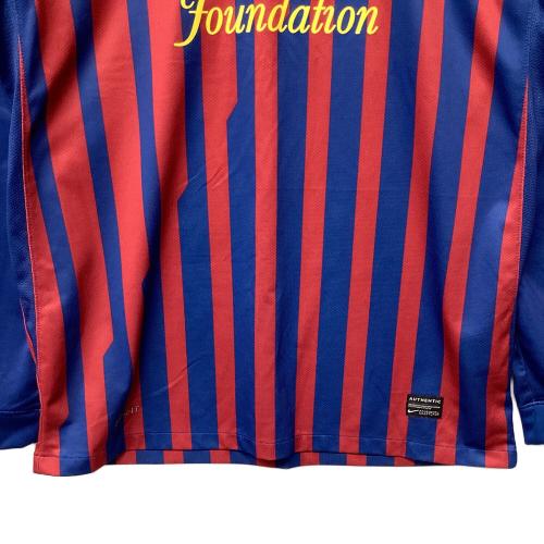 NIKE (ナイキ) サッカーユニフォーム 419878-486 リオネル・メッシ【10】11/12 ユニフォーム ホーム 長袖 @ SIZE L レッド×ネイビー