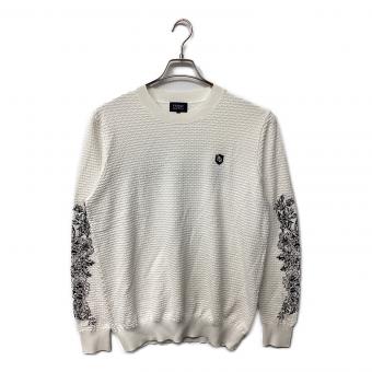 PEARLY GATES (パーリーゲイツ) セーター ゴルフウェア(トップス) 053-2270907 クルーネックニットプルオーバー メンズ SIZE XXL ホワイト