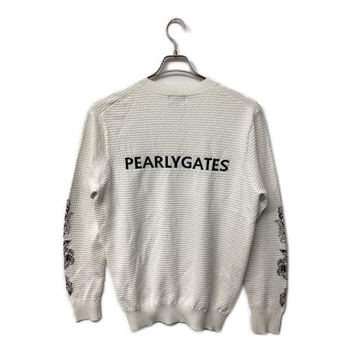 PEARLY GATES (パーリーゲイツ) セーター ゴルフウェア(トップス) 053-2270907 クルーネックニットプルオーバー メンズ SIZE XXL ホワイト