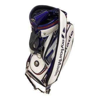 TaylorMade (テーラーメイド) キャディバッグ カバー付 TB648 ホワイト×ネイビー オーステック キャディバッグ