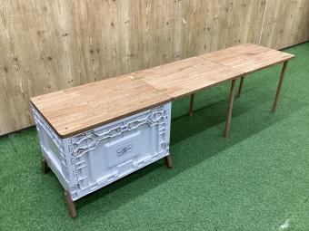 TENNESSEE (テネシー) フォールディングボックス 縦型天板テーブル システムラック（収納BOX＆テーブル）ホワイト×ブラウン