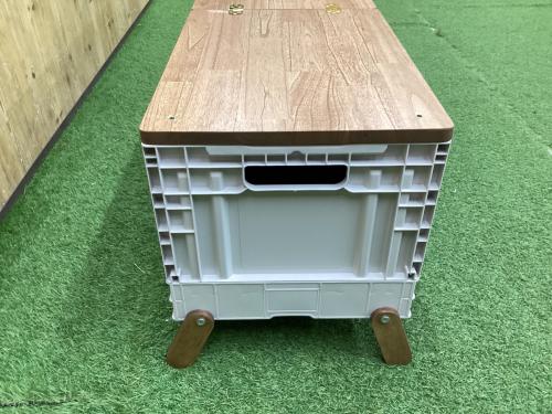 TENNESSEE (テネシー) フォールディングボックス 縦型天板テーブル システムラック（収納BOX＆テーブル）ホワイト×ブラウン