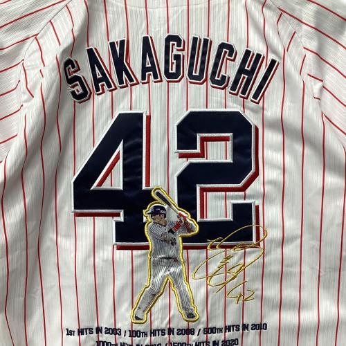 東京ヤクルトスワローズ (トウキョウヤクルトスワローズ) 坂口智隆【42】2020年 1,500本安打記念グッズ 応援グッズ タグ付 SIZE L ホワイト