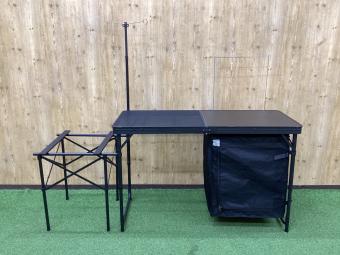 DOD (ディーオーディー) キッチンテーブル TB5-723-BK （約）W120×D48×H58/77cm ブラック クッキングキング
