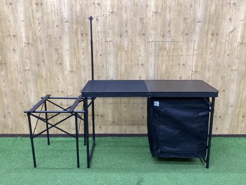 DOD (ディーオーディー) キッチンテーブル TB5-723-BK （約）W120×D48×H58/77cm ブラック クッキングキング