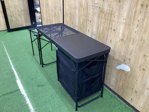 DOD (ディーオーディー) キッチンテーブル TB5-723-BK （約）W120×D48×H58/77cm ブラック クッキングキング