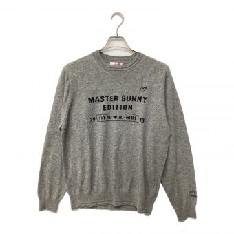 MASTER BUNNY EDITION (マスターバニーエディション) セーター ゴルフウェア(トップス) 758-3270001 カシミヤクルーネックニットプルオーバー 2023年モデル メンズ SIZE L グレー