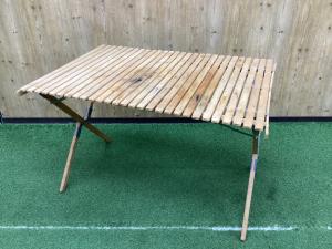 byer (バイヤー) アウトドアテーブル USA製 ヴィンテージ 廃盤品 約110×76×70.5cm ロールトップキャンプテーブル