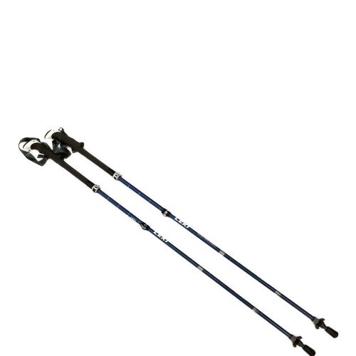 LEKI (レキ) トレッキングポール 110~125cm ネイビー ケース付 2本セット アンチショック マイクロバリオカーボン