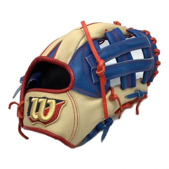 Wilson (ウィルソン) 硬式グローブ アイボリー×ブルー プロストックレザー ・ケース付 内野用