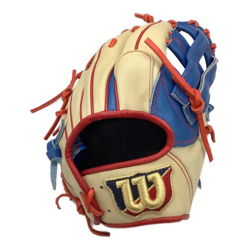 Wilson (ウィルソン) 硬式グローブ アイボリー×ブルー プロストックレザー ・ケース付 内野用