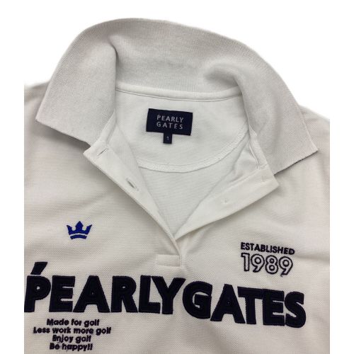 PEARLY GATES (パーリーゲイツ) ゴルフウェア(トップス) レディース SIZE M ホワイト 2020年モデル 半袖ポロシャツ 055-0160310