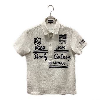 PEARLY GATES (パーリーゲイツ) ゴルフウェア(トップス) メンズ SIZE M ホワイト 2021年モデル 半袖ポロシャツ 053-1260609