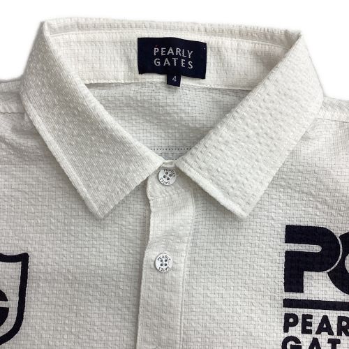 PEARLY GATES (パーリーゲイツ) ゴルフウェア(トップス) メンズ SIZE M ホワイト 2021年モデル 半袖ポロシャツ 053-1260609