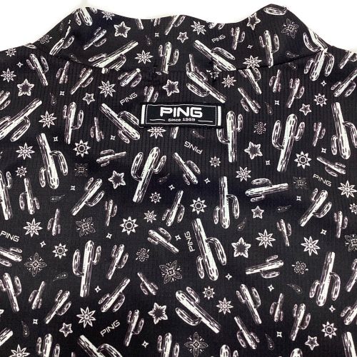 PiNG (ピン) ゴルフウェア(トップス) メンズ SIZE L ブラック 総柄サラマックスハイネックシャツ 2023年モデル モックネック 621-4167303