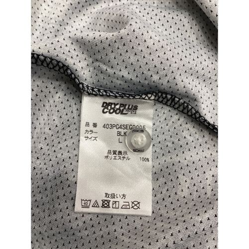 PG (ピージー) ゴルフウェア(トップス) メンズ SIZE L ブラック トロピカル半袖ポロシャツ 吸汗速乾 接触冷感 ポロシャツ 403PG4SEG0005