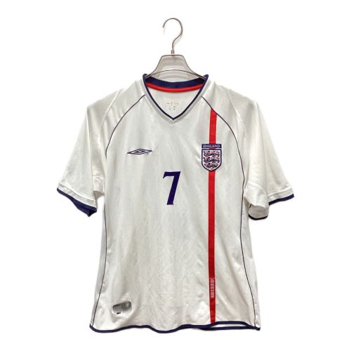 イングランド代表 サッカーユニフォーム メンズ SIZE XL ホワイト UMBRO 2002年ホーム 【7】デビッド・ベッカム